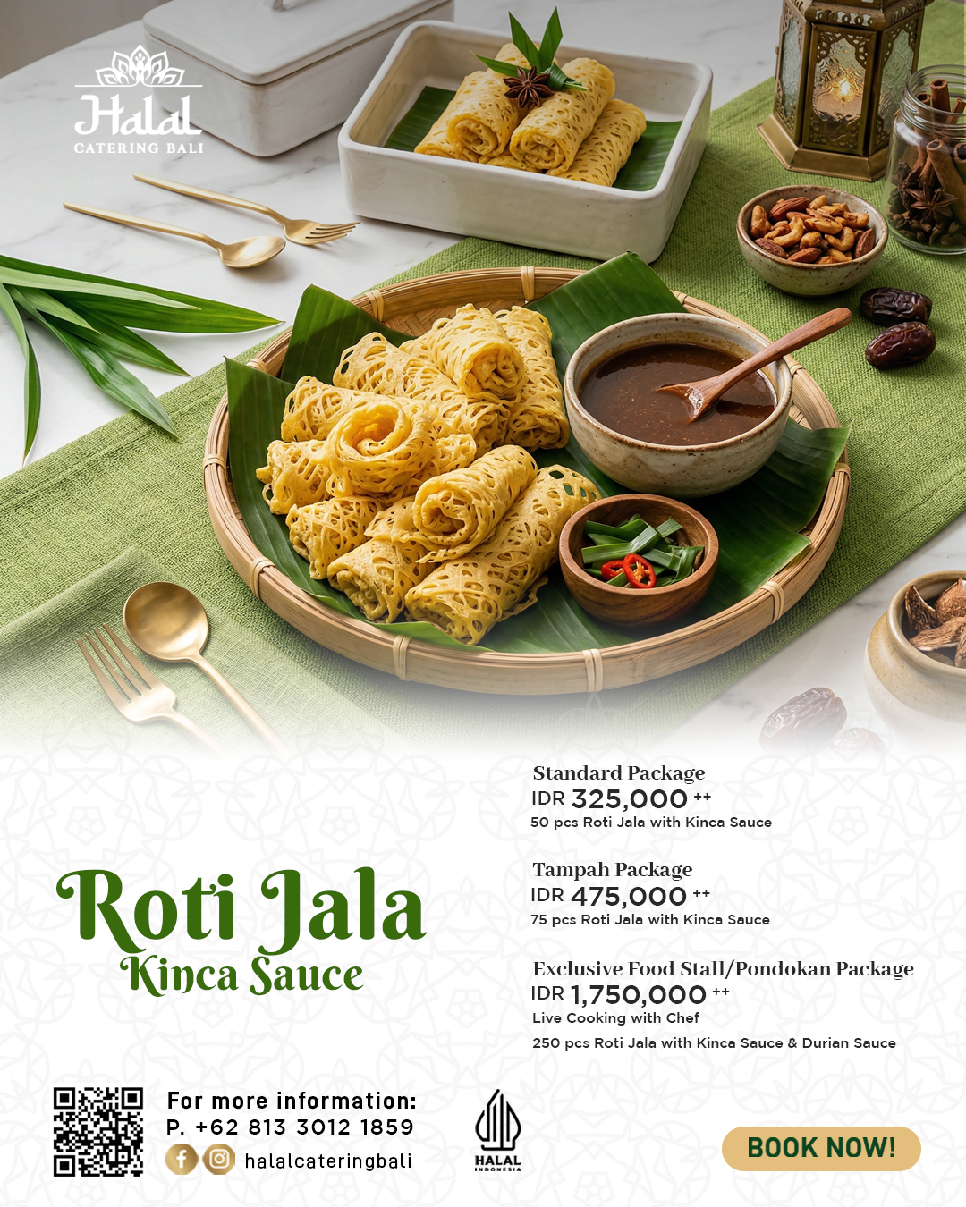Roti Jala with Signature Kinca Sauce